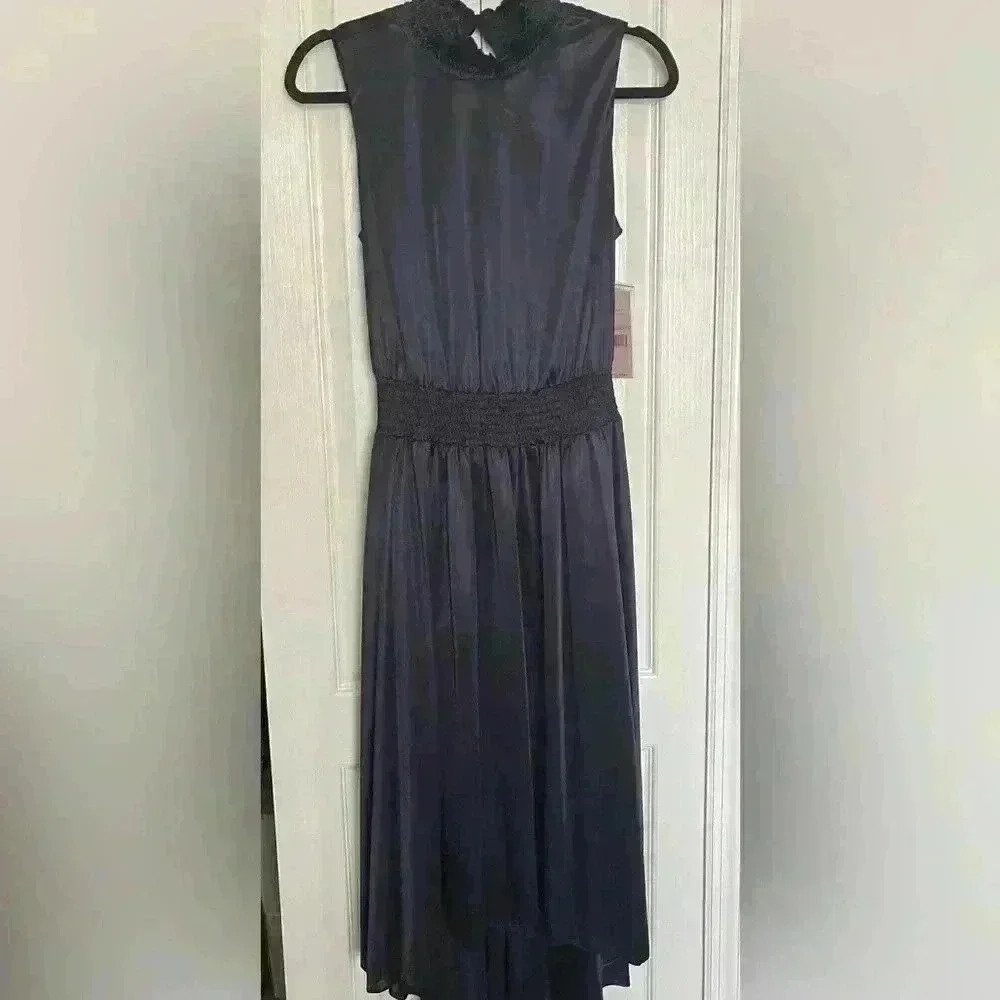 Nanette Lepore navy knee length satin dress NWT - Picture 3 of 6